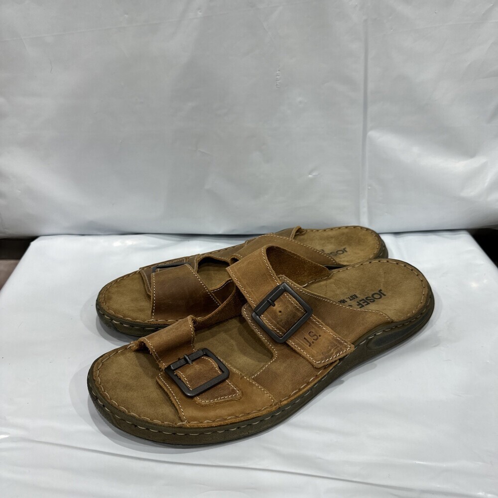 Josef Seibel Maverick 06 Men's 11-11.5 Brown Leather Adjustable Sandals EBS1183